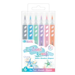 Picture of Bazic Products 1267 6 Pastel Colors Brush Markers