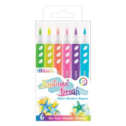 Picture of Bazic Products 1268 6 Fluorescent Colors Brush Markers