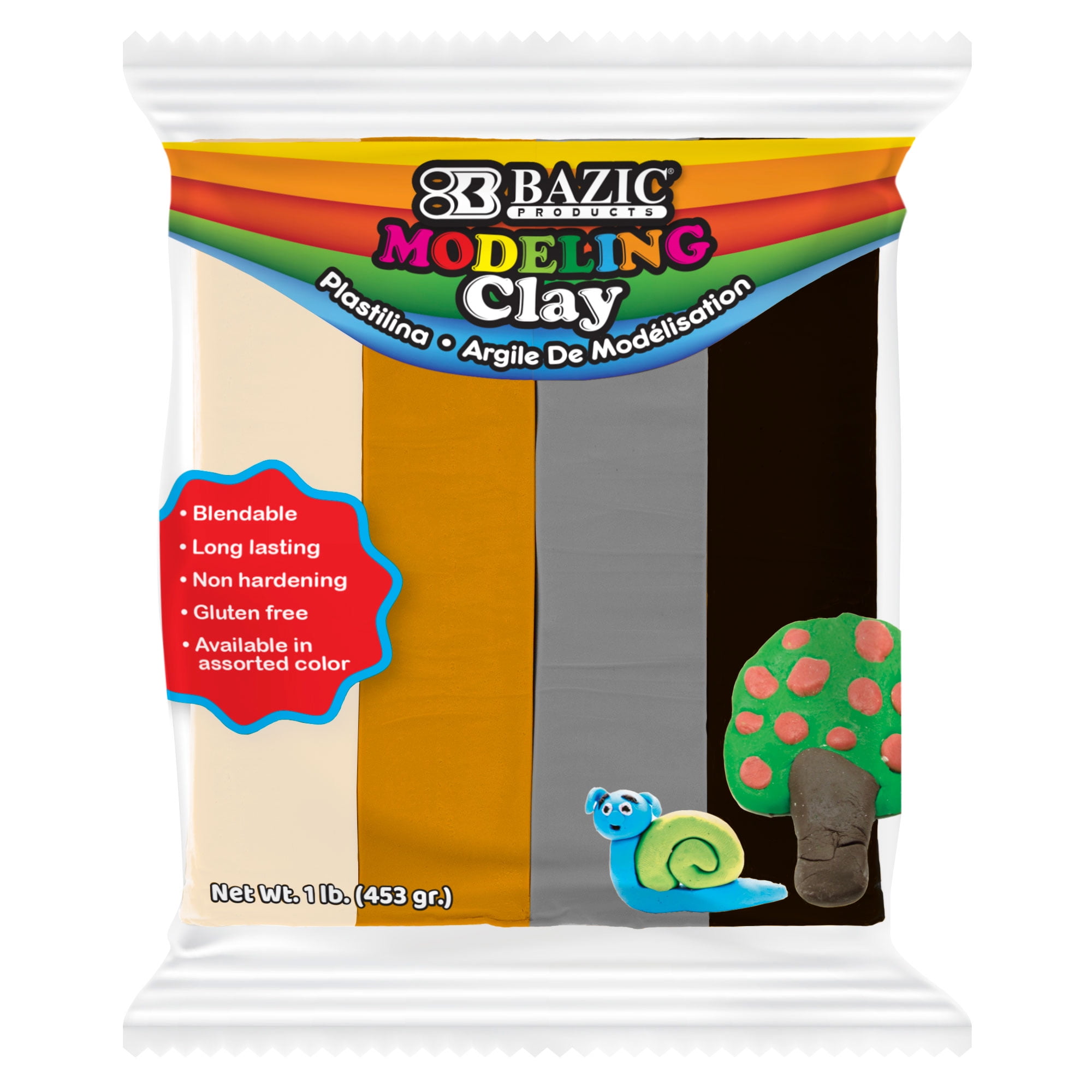 1 lbs 4 Modeling Clay Sticks, Natural & Earth Color