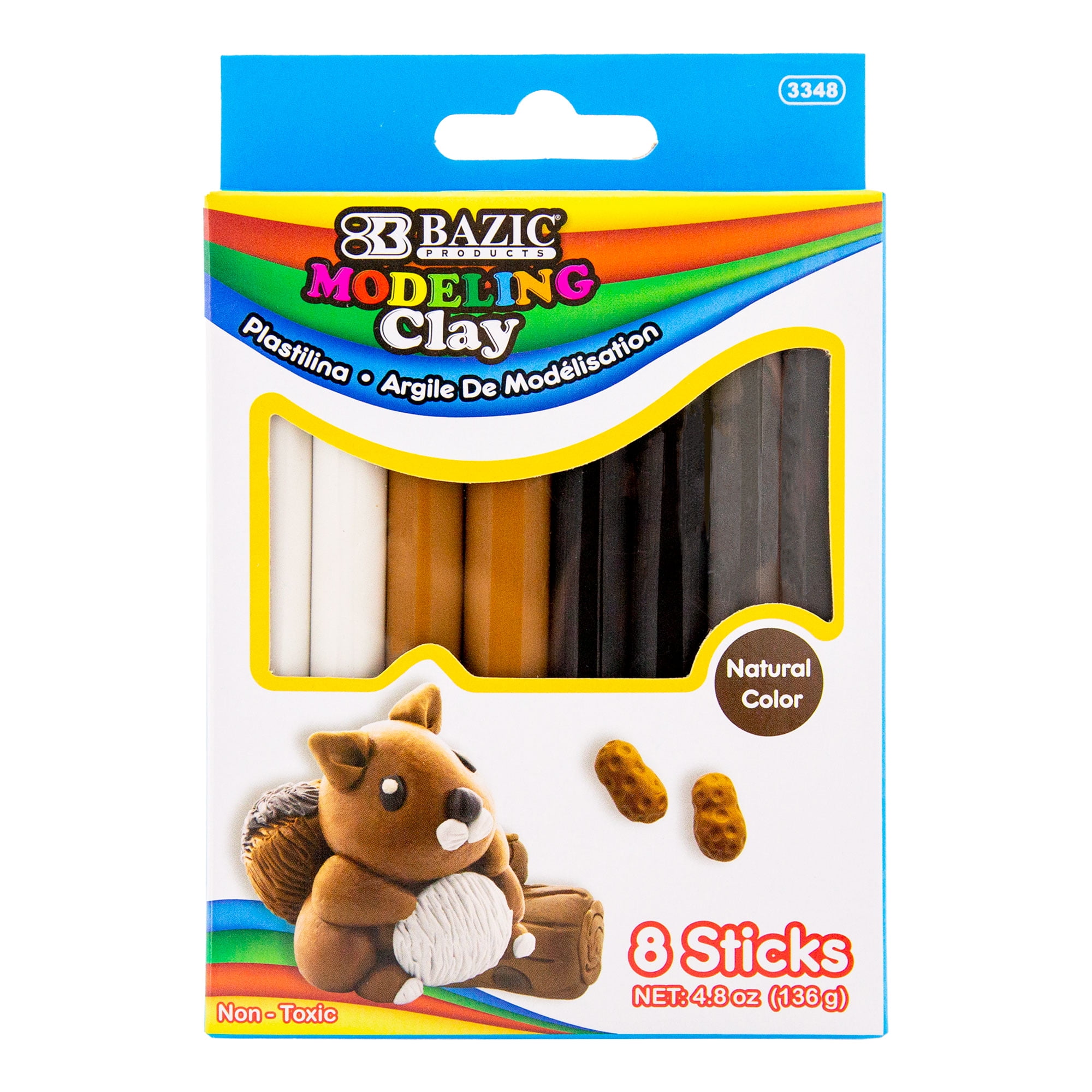 4.8 oz 4 Natural & Earth Color Modeling Clay Sticks