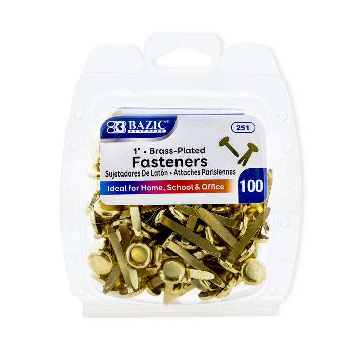 Bazic 251 1 in. Brass Fastener - Pack of 100