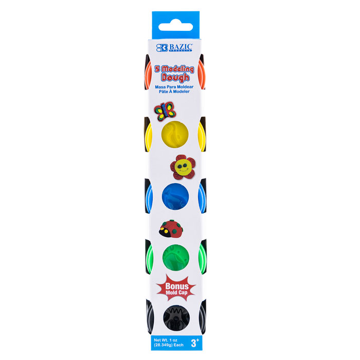 Bazic 3300 1 oz Primary Color Modeling Dough - Pack of 5