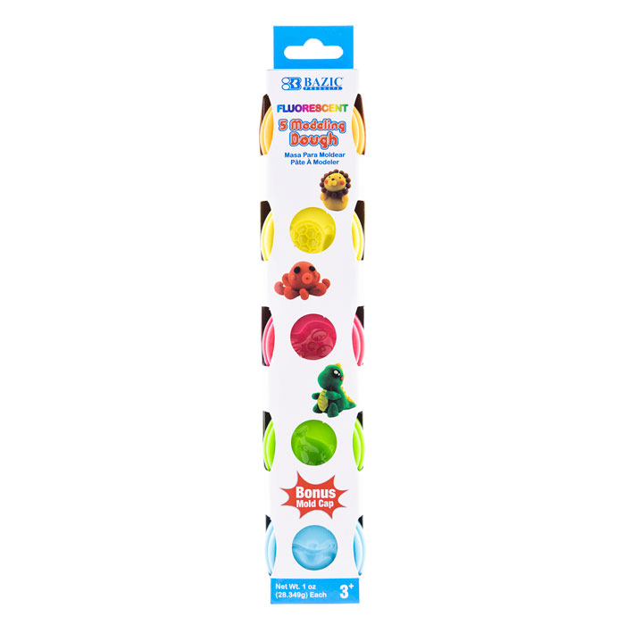 Bazic 3301 1 oz Fluorescent Color Modeling Dough - Pack of 5