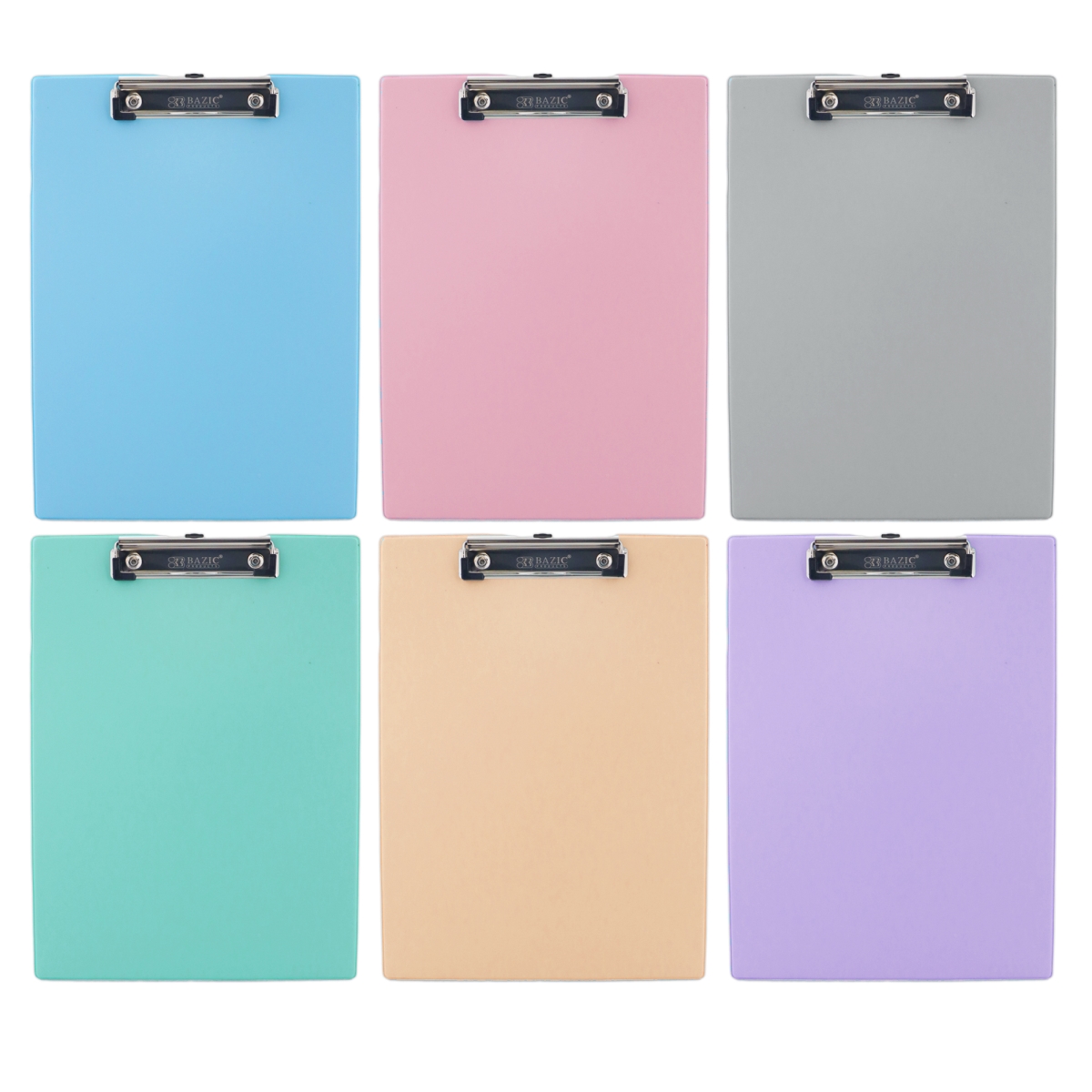 Bazic 1827 PVC Standard Clipboard with Low Profile Clip, Pastel Color