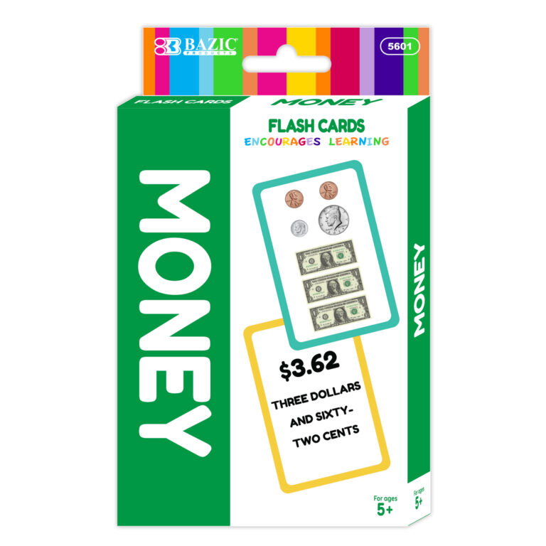 Bazic 5601 Money Flash Cards - 36 per Pack