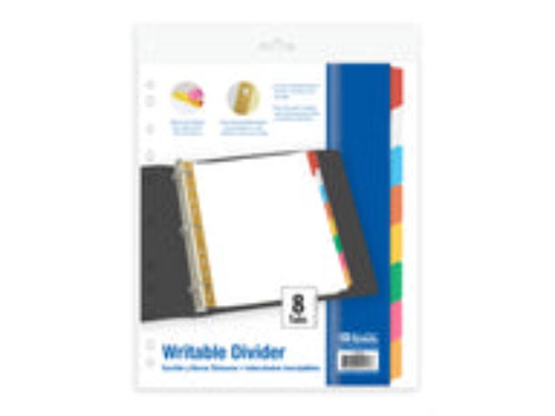 Bazic 2153 Paper Dividers with 8 Writable Color Tabs, White