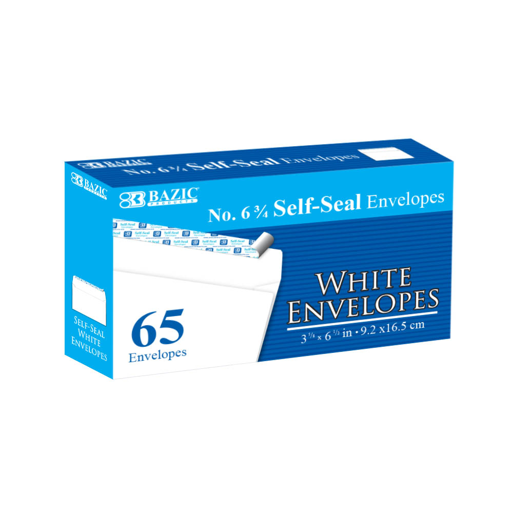 Bazic 8200 6.75 Self-Seal White Envelopes - Pack of 65