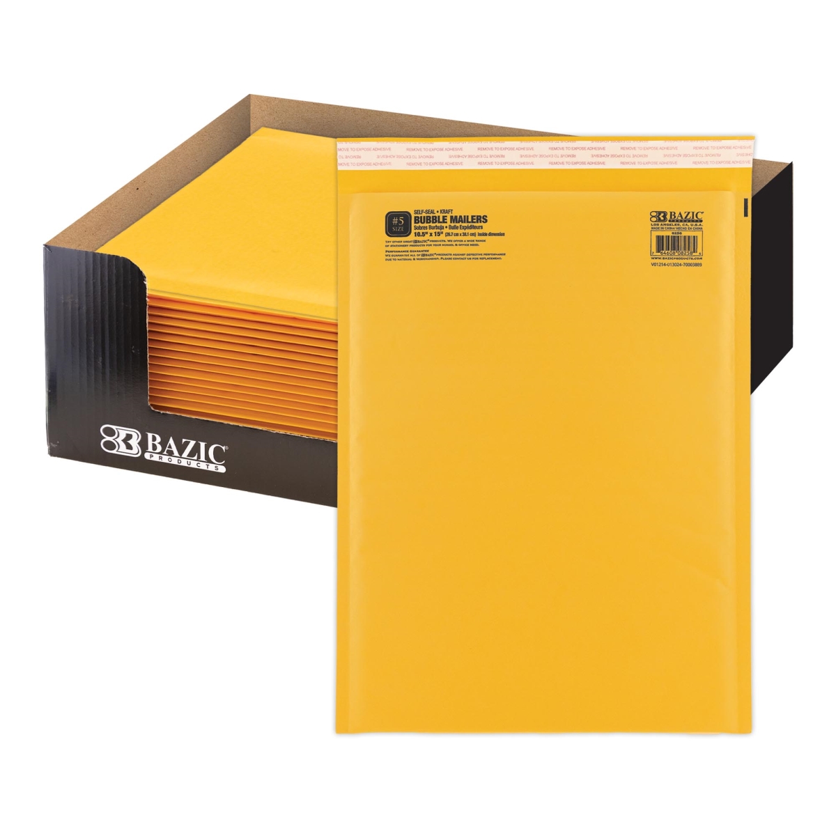 Bazic 8258 10.5 x 15 in. No.5 Self-Seal Bubble Mailers