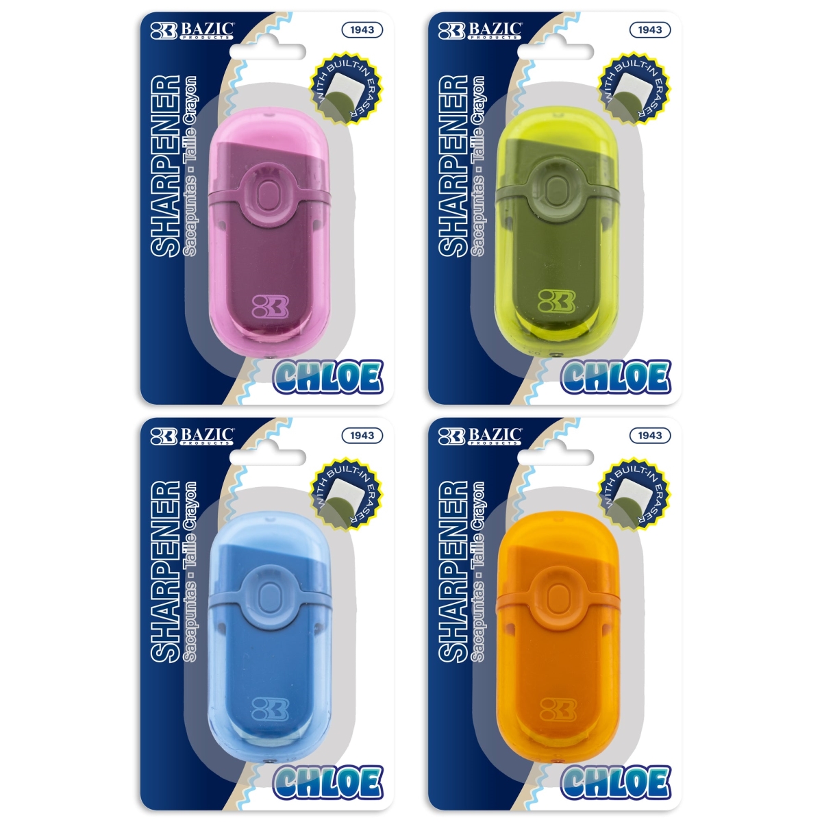 Bazic 1943 Chloe Sharpener Plus Eraser