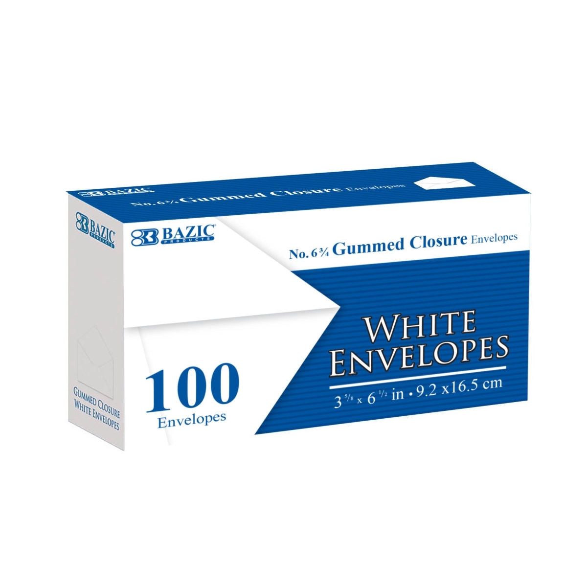 Bazic 8211 No.6 0.75 White Envelopes with Gummed Closure - Pack of 100