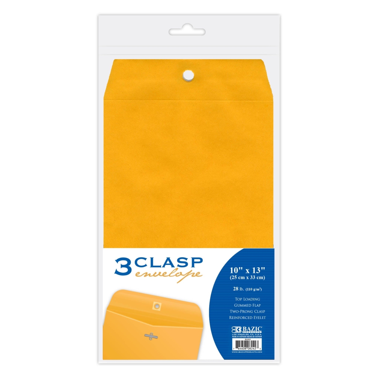 Bazic 8242 10 x 13 in. Clasp Envelope - Pack of 3