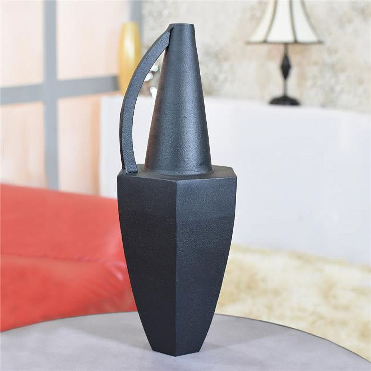Picture of BBH Homes UBBBAOB105ASC1HS 14 x 2.5 in. Handmade Aluminium Geometric Bud Vase for Indoor & Outdoor Use&#44; Black