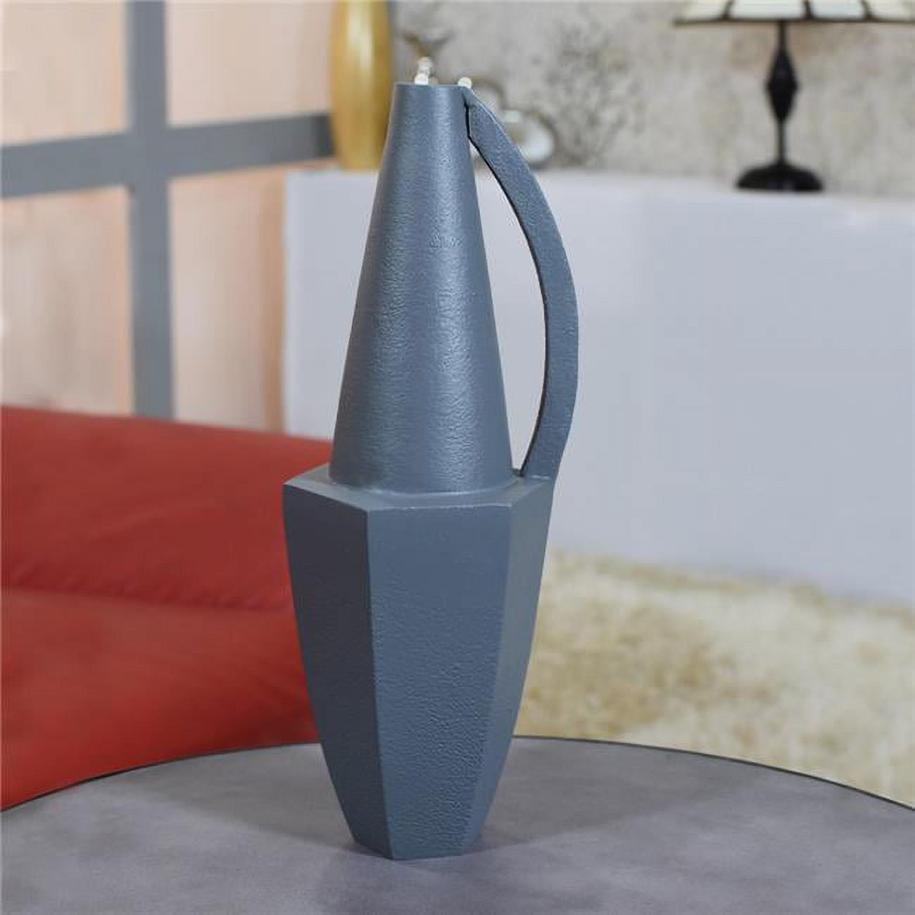 Picture of BBH Homes UBBBAOB105BSC2HS 12 x 2 in. Handmade Aluminium Geometric Bud Vase for Indoor & Outdoor Use&#44; Gray