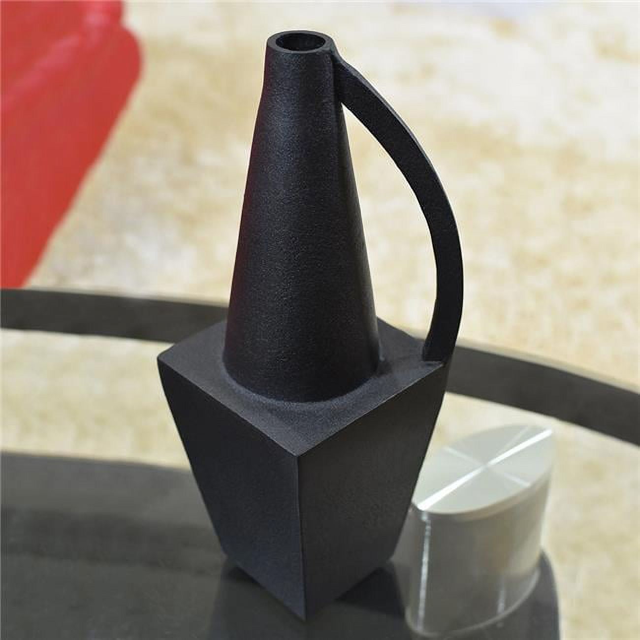Picture of BBH Homes UBBBAOB106ASC1HS 11 x 2.5 in. Handmade Aluminium Geometric Bud Vase for Indoor & Outdoor Use&#44; Black