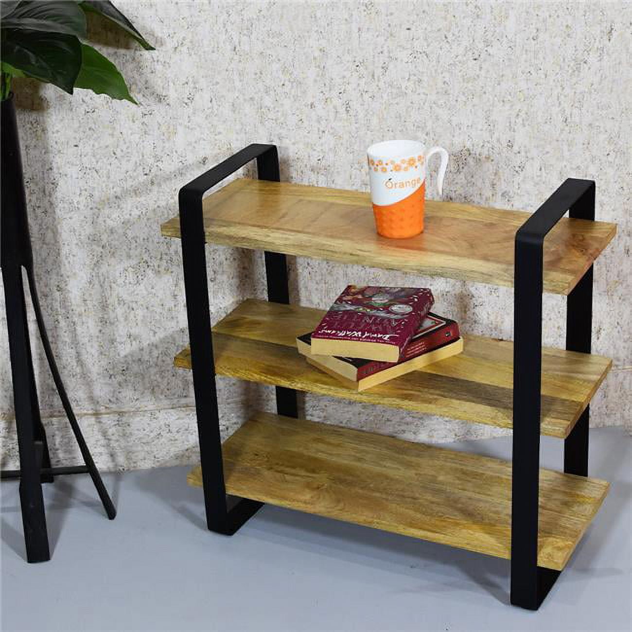 Handmade Rectangular Modern Shelves for Indoor Use, Black & Brown