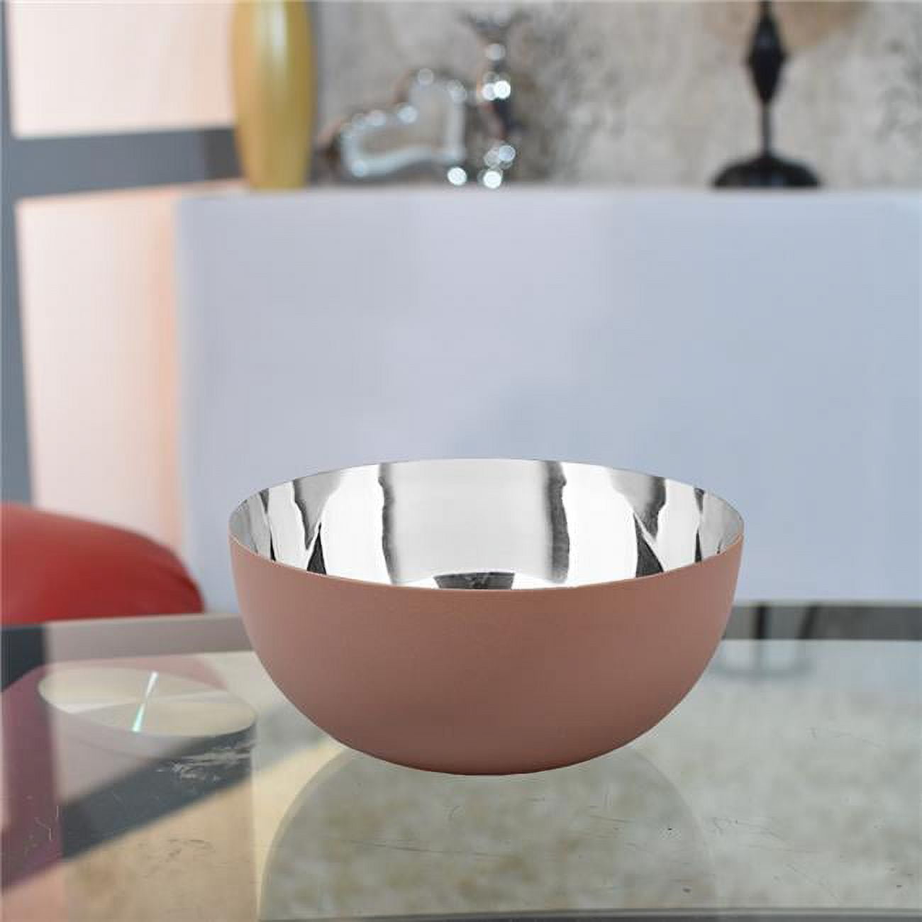 Picture of BBH Homes UBBBAOB328DSC2HS 15.5 x 15.5 x 7 cm Handmade Decorative Stainless Steel Bowls, Pearl White