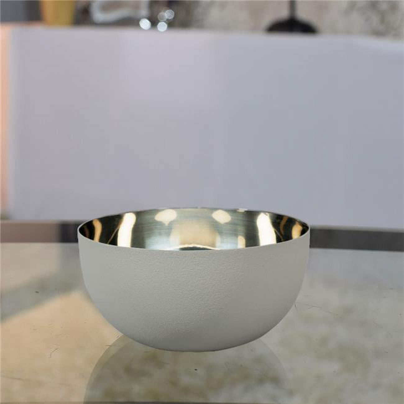 Picture of BBH Homes UBBBAOB328ESC3HS 10 x 10 x 5 cm Handmade Decorative Stainless Steel Bowls, Ivory
