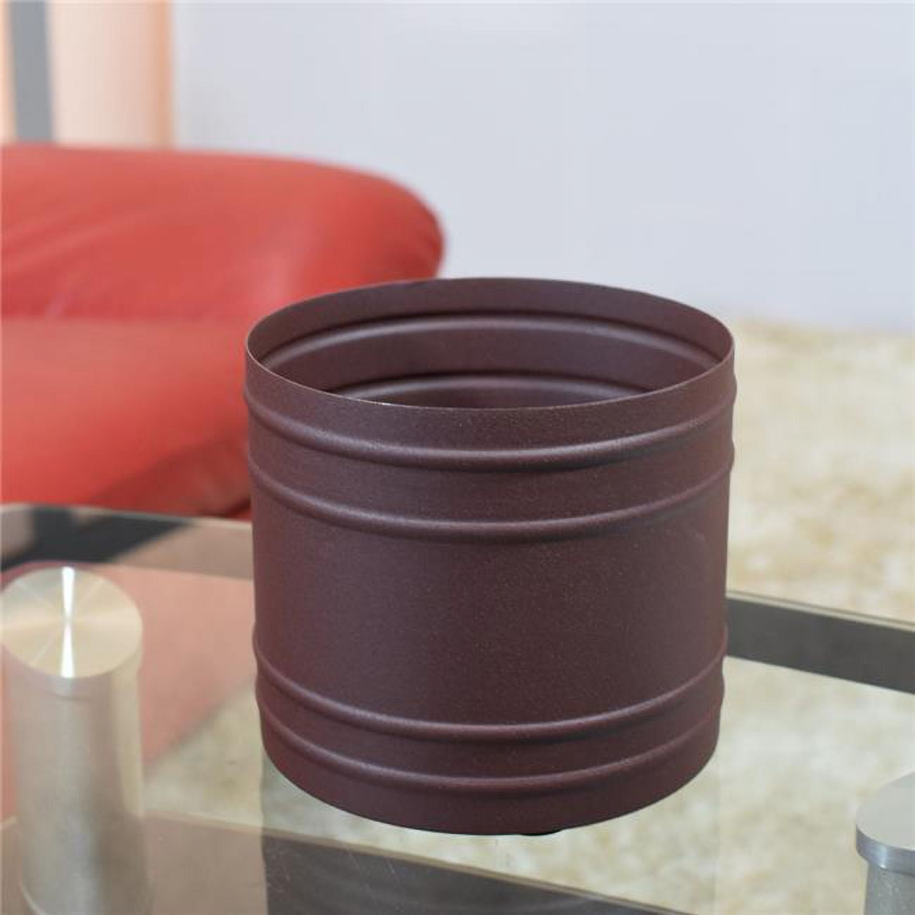 5.5 x 6 in. Handmade 100 Percent Iron Round Modern Planters Pot, Rust