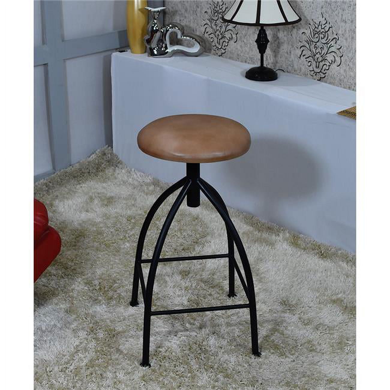 Picture of BBH Homes UBBBBAC9051SCHS Handmade Iron & Leather Contemporary Bar Stool&#44; Vintage Dark Tan