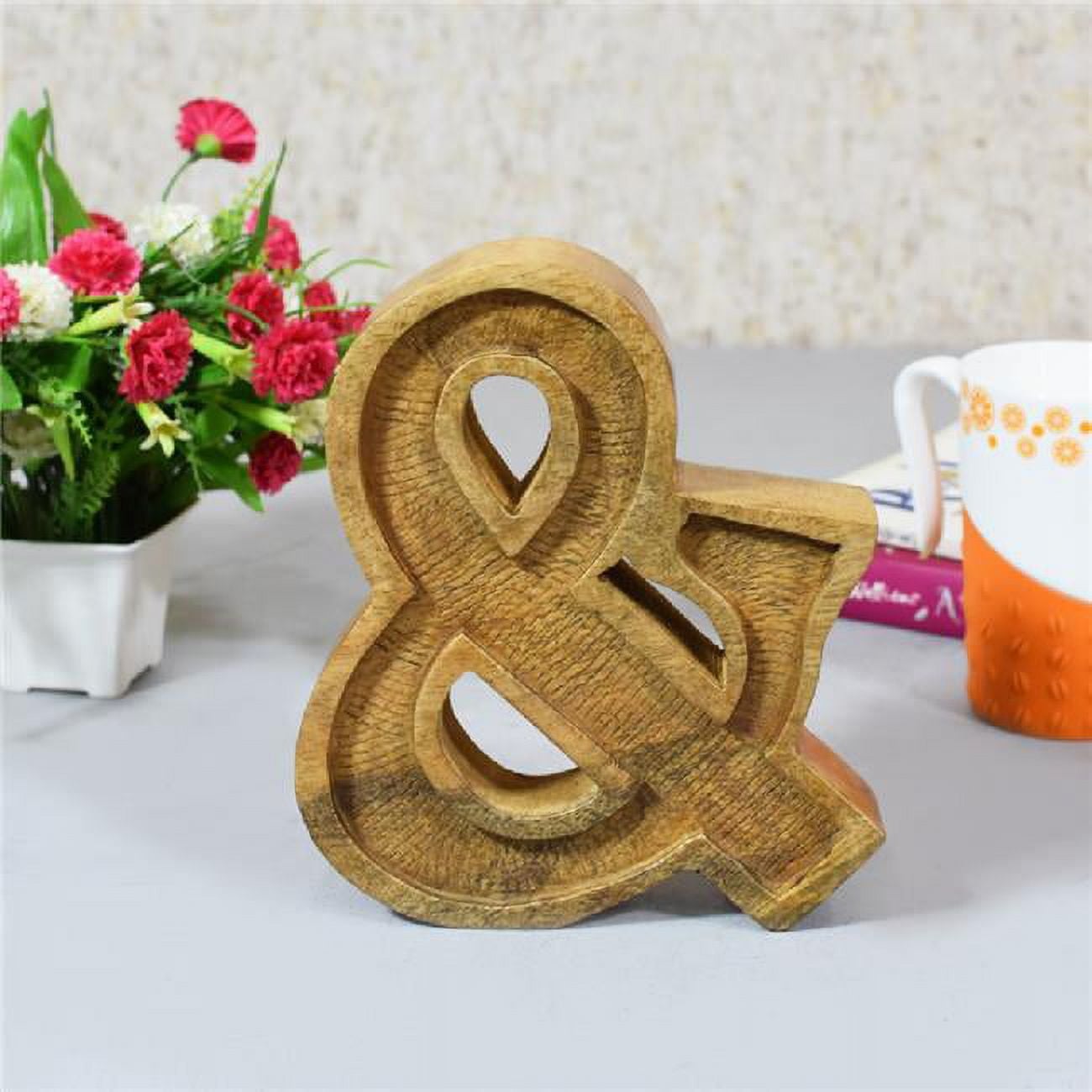 & Alphabet Handmade Letter Block Eco-Friendly Wall Decor, Natural
