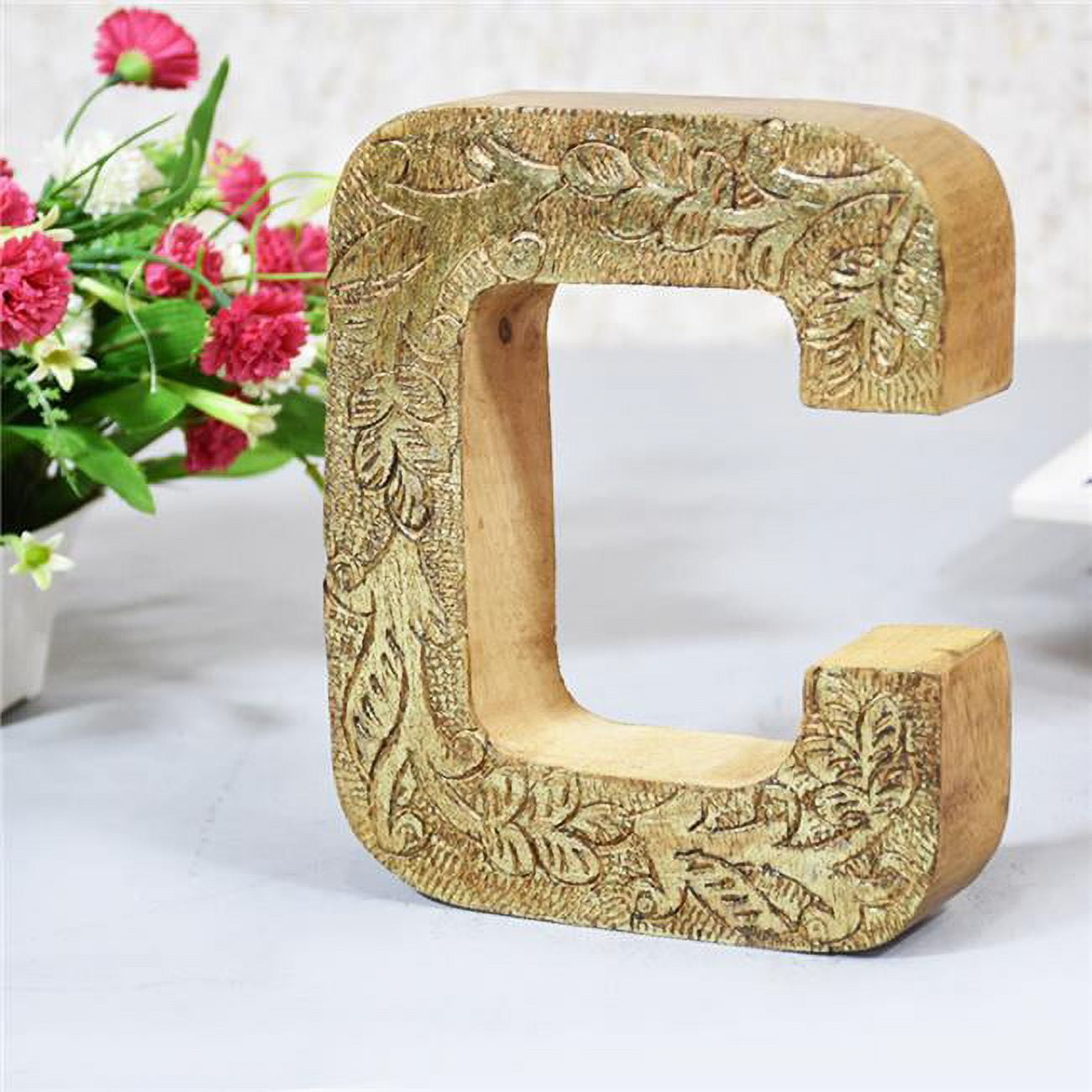 UBBBMH6239SCCHS C Alphabet Handmade Letter Block Eco-Friendly Wall Decor, Natural Gold Foil