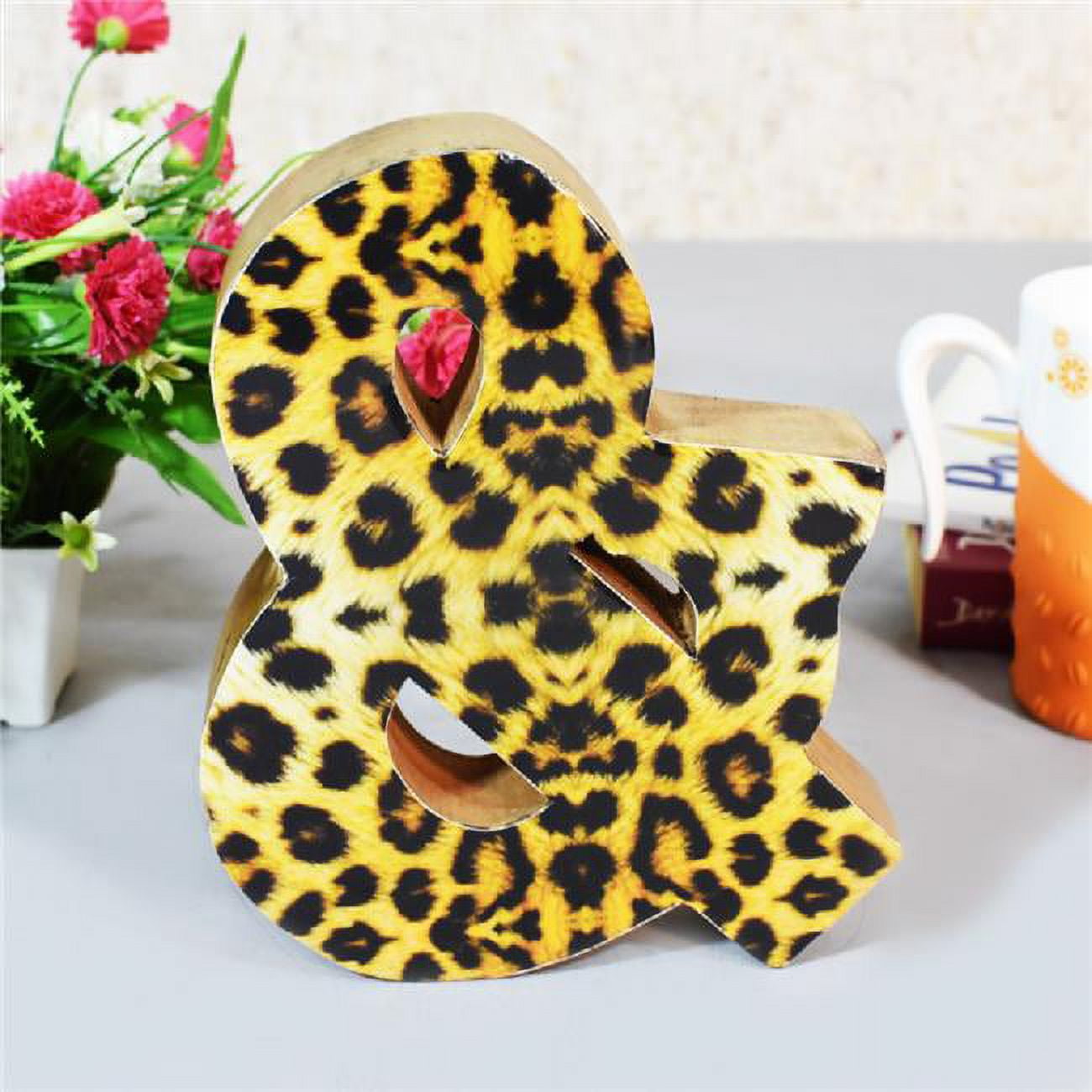 & Alphabet Handmade Letter Block Eco-Friendly Wall Decor, Natural Enemal
