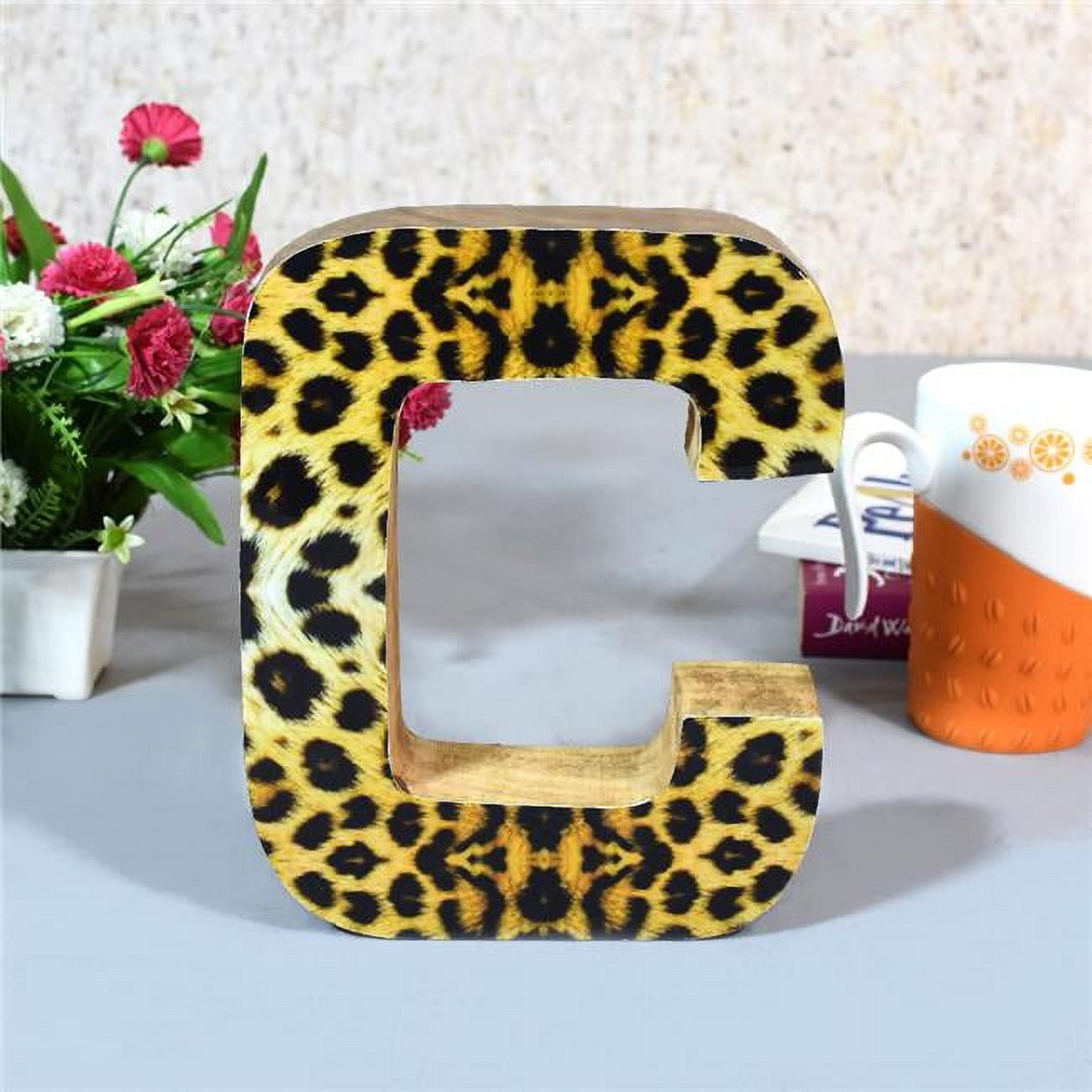 C Alphabet Handmade Letter Block Eco-Friendly Wall Decor, Natural Enemal