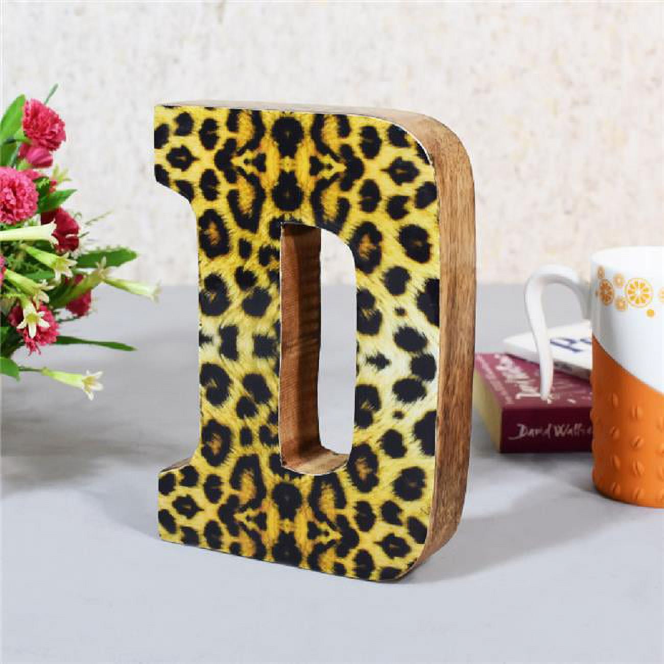 UBBBMH6291SCDHS D Alphabet Handmade Letter Block Eco-Friendly Wall Decor, Natural Enemal