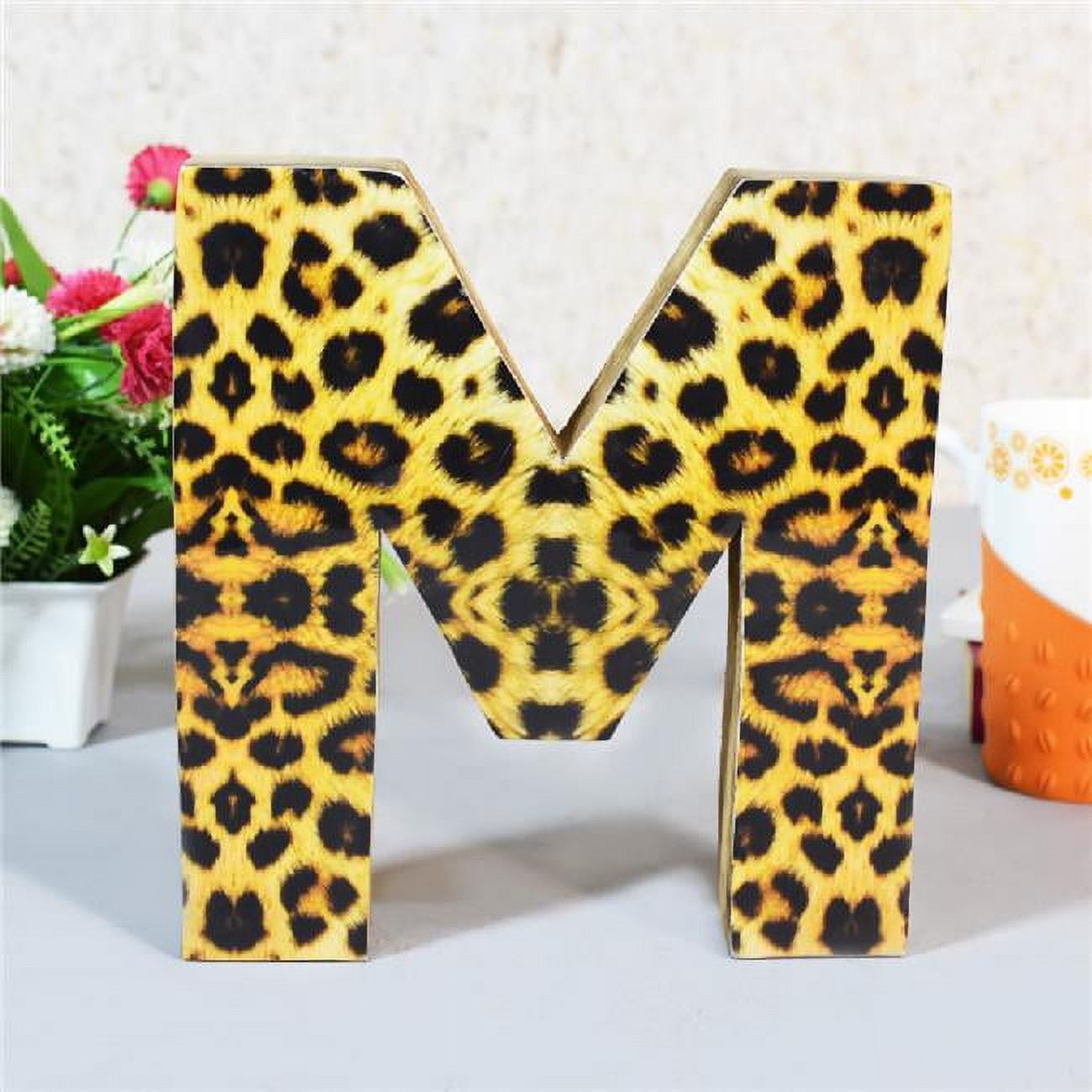 M Alphabet Handmade Letter Block Eco-Friendly Wall Decor, Natural Enemal