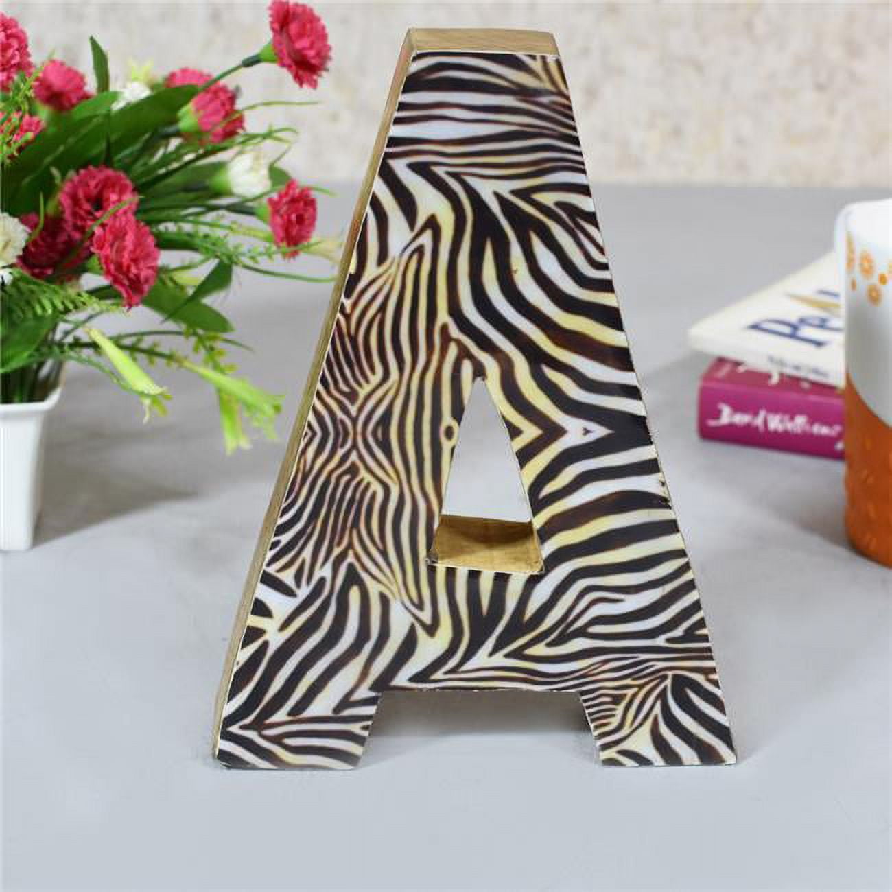 A Alphabet Handmade Letter Block Eco-Friendly Wall Decor, Natural Enemal