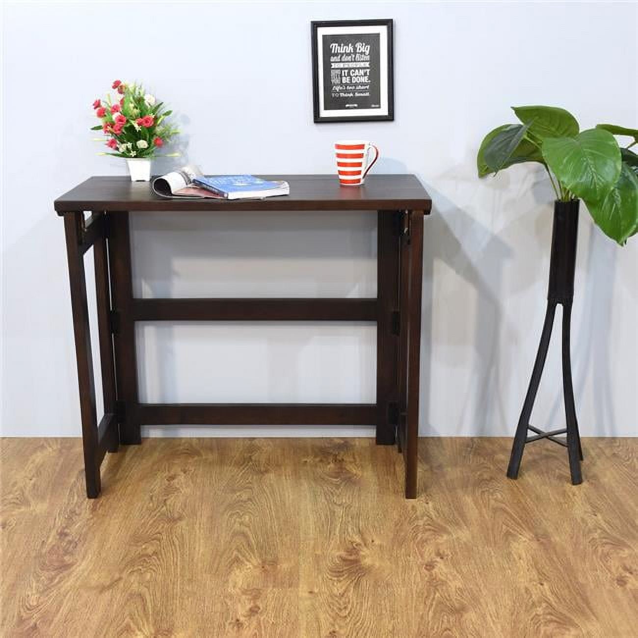 87 x 43 x 76 cm Handmade 100 Percent Mango Wood Knock Down Rectangular Shaped Indoor Study Table, Dark Walnut