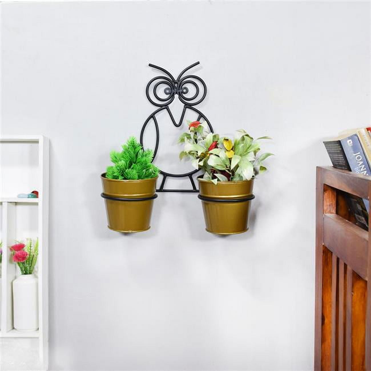 UBBBVK1008SC2HS 13.2 x 11.4 x 4.6 in. Handmade 100 Percent Iron Round Modern Planters Pot, Gold Coated