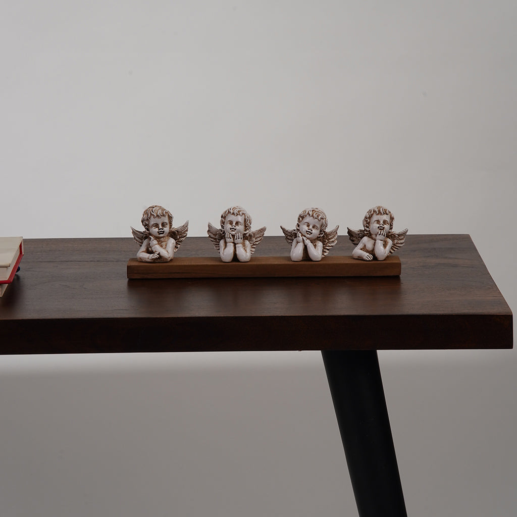Picture of BBH Homes UBBBLP0008SC01HS Handmade Eco-Friendly Vintage Resin Antique White Wooden Base Sculpture - 11 x 3.5 x 3 in.