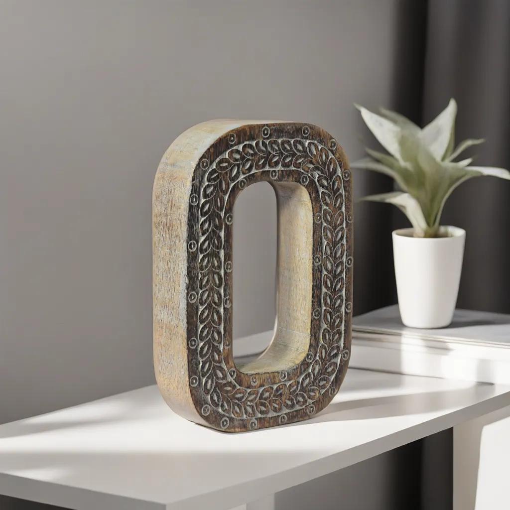 UBBBMH6236SC20HS Handmade Eco-Friendly Wall Mount & Table Top Decor Gray Antique 0 Wooden Number