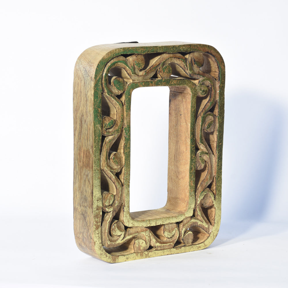 UBBBMH6284SC20HS Handmade Eco-Friendly Wall Mount & Table Top Decor Natural-Gold Foil 0 Wooden Number