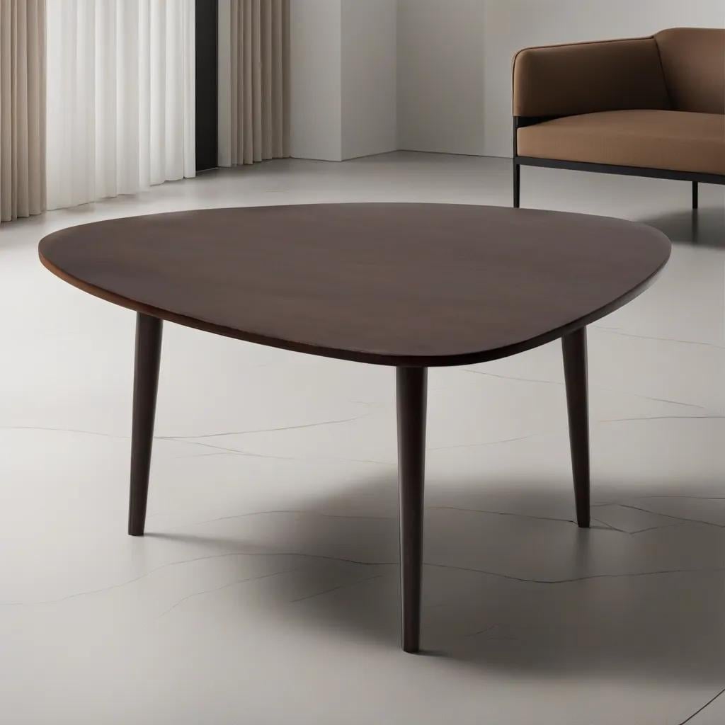 UBBBRSTB0001SCC2HS Handmade Eco-Friendly Modern Wood Dark Walnut Drop Shaped Coffee Table - 2 ft. 6 in.