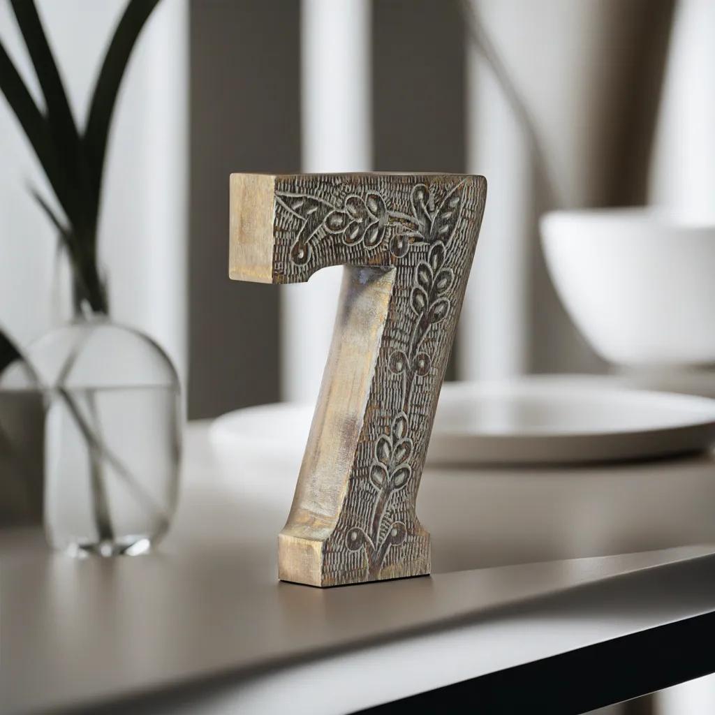 UBBBMH6239SC27HS Vintage Gray Handmade Eco-Friendly 7 Numeric Number for Wall Mount & Table Top Decor