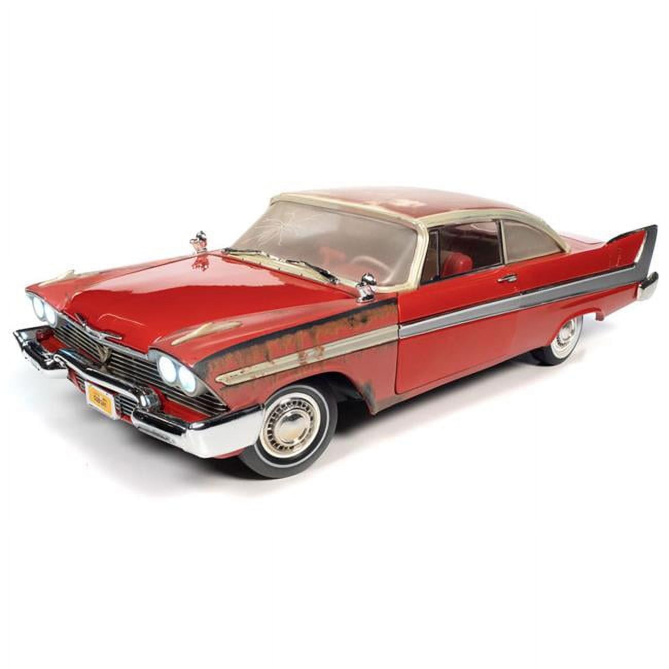 Picture of Auto World AUTAWSS130 Christine 1958 Plymouth Fury Model Car - Partially Restored in Dirty Red