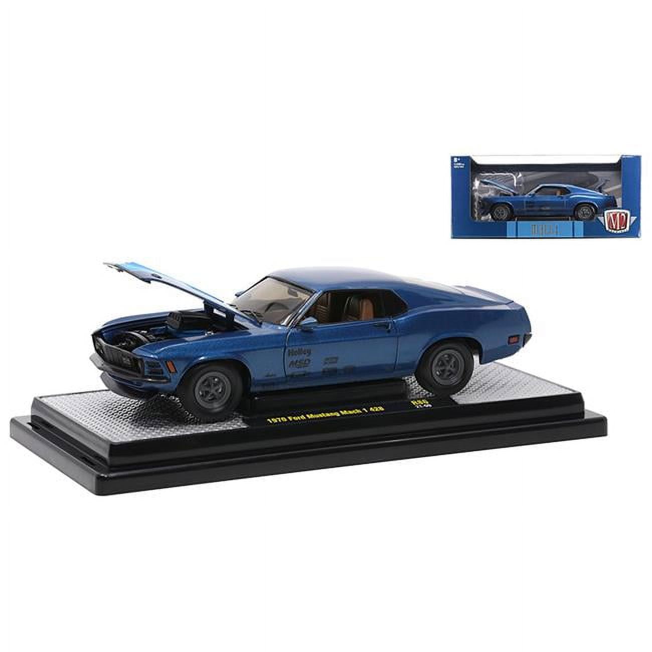 M2M40300-86A 428 in. 1 by 24 Scale Unisex Mach 1 Diecast Model Car for 1970 Ford Mustang , Blue -  M2 Machines
