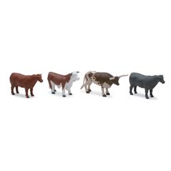 Picture of New-Ray NEWSS-05526-B Made of Durable Plastic Ranch B Cow Figure Toys Set - 4 Piece
