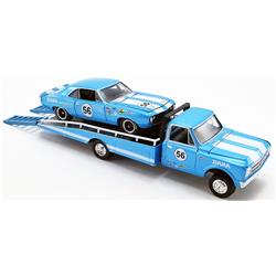 Picture of Acme ACMGL-51345 1 by 64 Dana C-30 Ramp Truck with No. 56 1967 Chevrolet Trans AM Camaro&#44; Blue