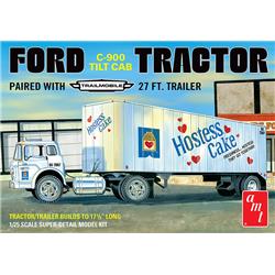 Picture of B2B Replicas AMT1221 1 by 25 Scale AMT - Hostess Cake - Ford C900 Truck with 27 ft. Trailmobile Trailer Plastic Model Kit&#44; Light Blue