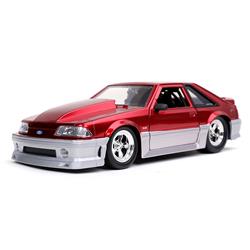 JAD32666 1989 Ford Mustang GT Car, Candy Red & Silver -  B2B Replicas