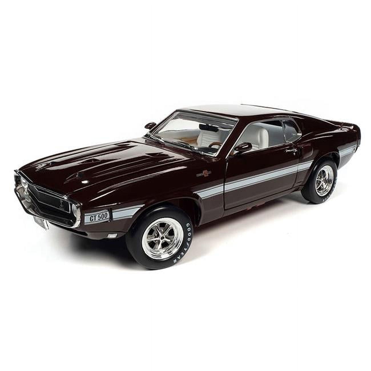 Picture of American Muscle AME1290 1-18 Scale 1969 Ford Shelby GT500 Mustang 2 Plus 2 Model Car in Royal Maroon
