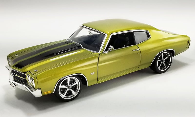 Picture of B2B Replicas ACMA1805525 ACME 1970 Chevrolet Chevelle SS Restomod Model Car&#44; Citrus Green with Black Stripes