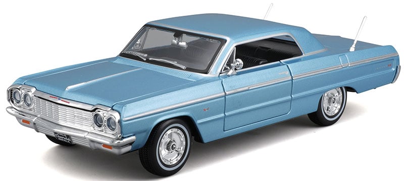 b2breplicas MAI32908MBL Maisto 1964 Chevrolet Impala Car Model Kit, Blue -  B2B Replicas