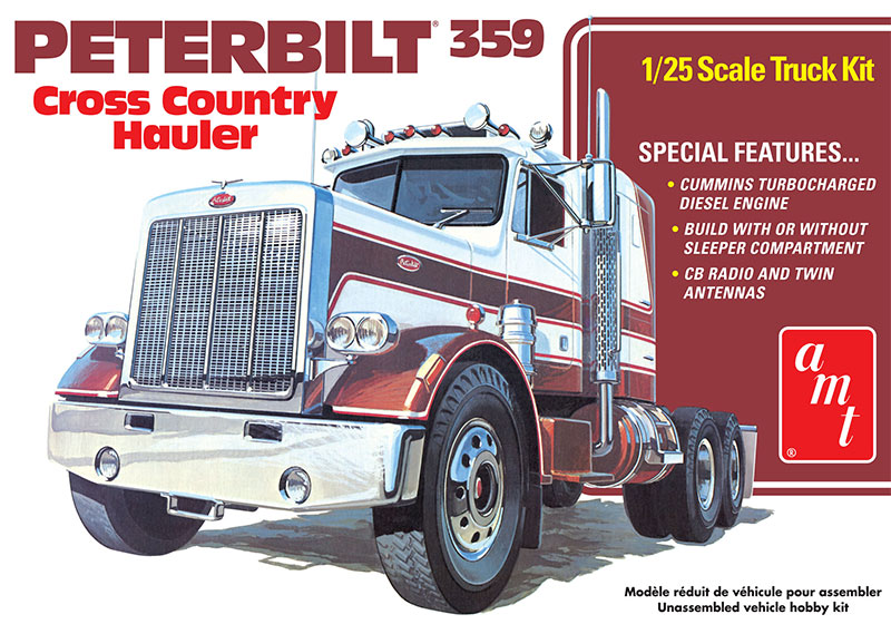 1477 1-25 Scale  - Peterbilt 359 - Cross Country Hauler Plastic Model Kit