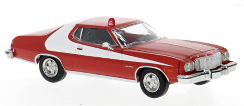 Picture of b2b Replicas BRE19729 Brekina 1976 Ford Gran Torino Model Car&#44; Red & White