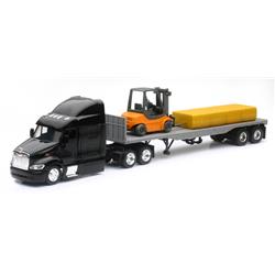 Picture of b2bReplicas NEWSS-15123J Peterbilt 387 Flatbed Trailer Forklift & Hay Bales