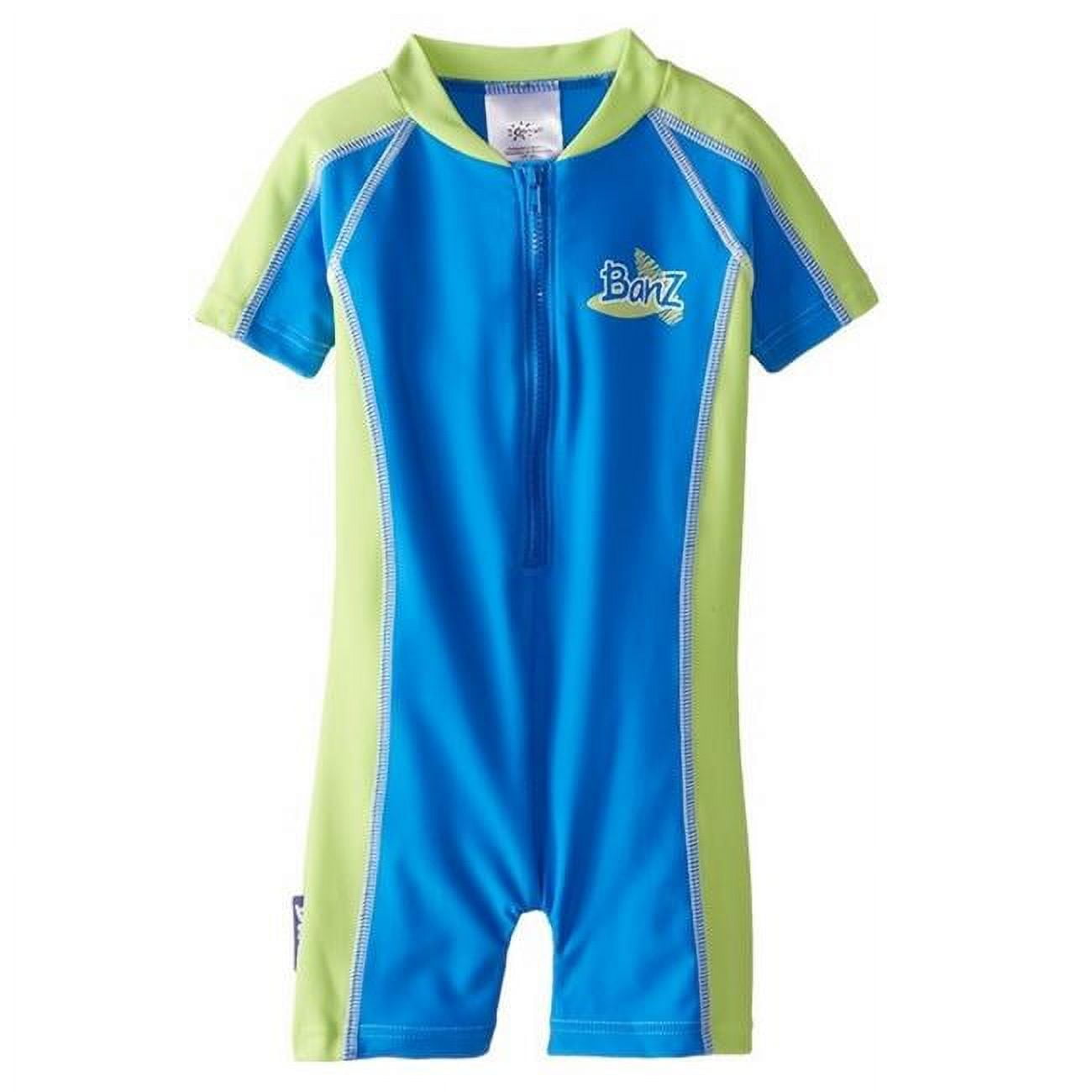 BZ14-S1-CG-00 Baby Swimsuit - Blue & Green - Size 00